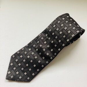 Joseph & Feiss Black and Gray Geometric Tie